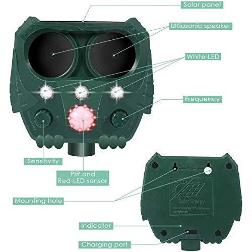 Dog Cat Repellent, 2020 Ultrasonic Pest Repellent with Motion Sens...
