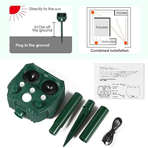 Dog Cat Repellent, 2020 Ultrasonic Pest Repellent with Motion Sens...