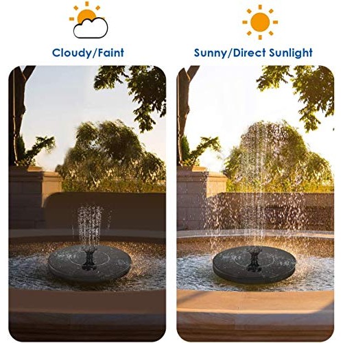 Solar Fountain Pump, Free Standing 1.4W Bird Bath Fountain Pump fo...