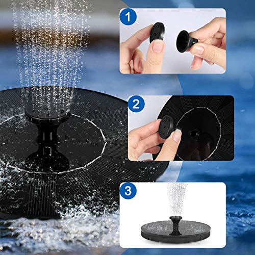 Solar Fountain Pump, Free Standing 1.4W Bird Bath Fountain Pump fo...
