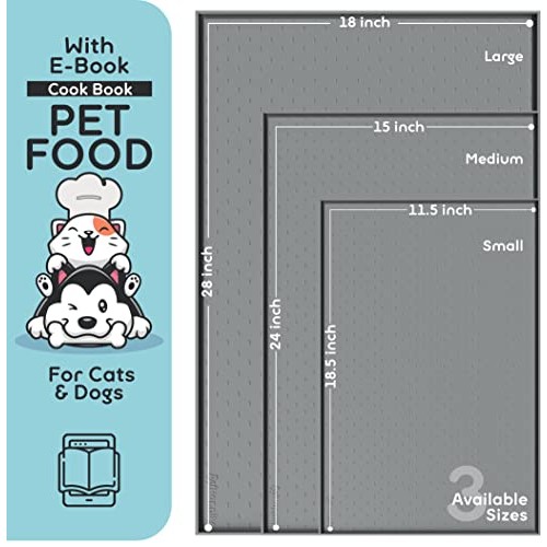 PetHappily Dog Food Mat - Raised Edges Dog Mat for Food and Water ...