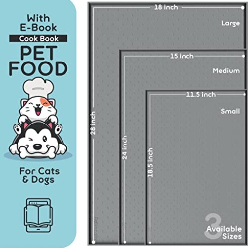 PetHappily Dog Food Mat - Raised Edges Dog Mat for Food and Water ...