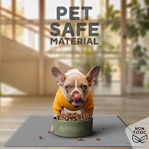 PetHappily Dog Food Mat - Raised Edges Dog Mat for Food and Water ...