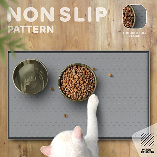 PetHappily Dog Food Mat - Raised Edges Dog Mat for Food and Water ...