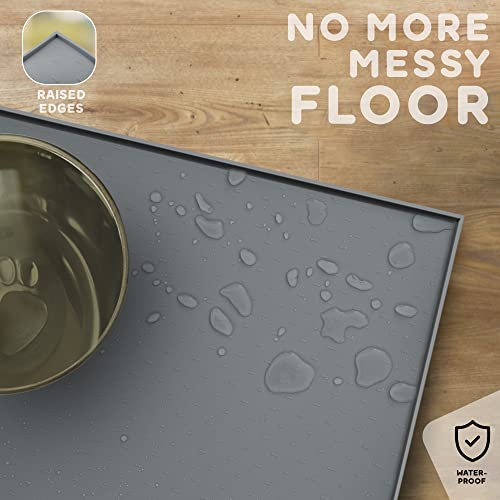 PetHappily Dog Food Mat - Raised Edges Dog Mat for Food and Water ...