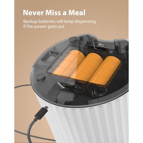 Petory Timed Automatic Cat Feeders - 4L Programable Dry Food Dispe...