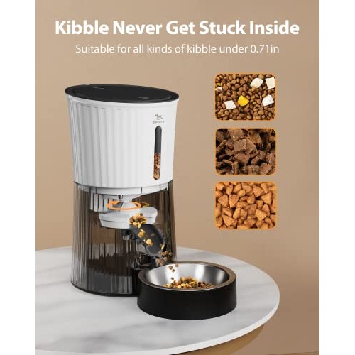 Petory Timed Automatic Cat Feeders - 4L Programable Dry Food Dispe...