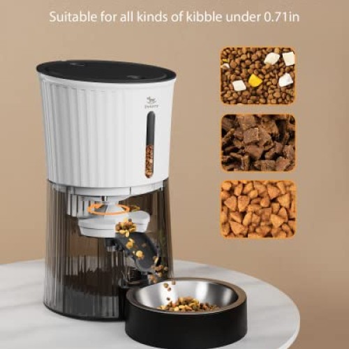 Petory Timed Automatic Cat Feeders - 4L Programable Dry Food Dispe...