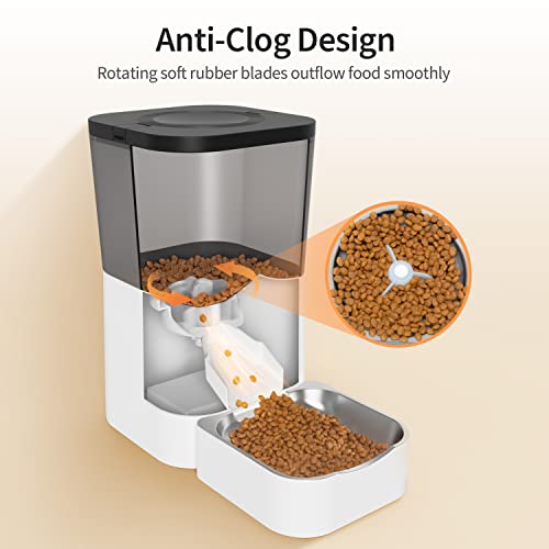 Petour Automatic Cat Feeder, 4L Pet Dry Food Dispenser with Stainl...