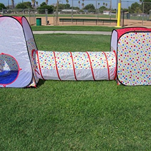 Petra Boys and Girls Polka Dot Tunnel Play Tent. Indoor, Outdoor, ...