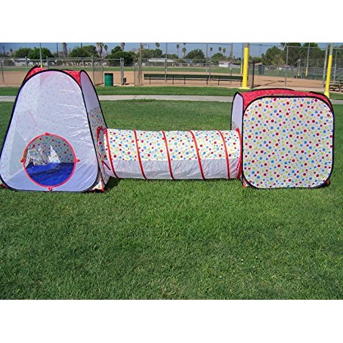 Petra Boys and Girls Polka Dot Tunnel Play Tent. Indoor, Outdoor, ...