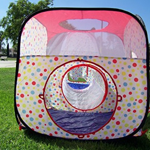 Petra Boys and Girls Polka Dot Tunnel Play Tent. Indoor, Outdoor, ...