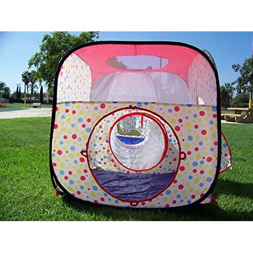 Petra Boys and Girls Polka Dot Tunnel Play Tent. Indoor, Outdoor, ...