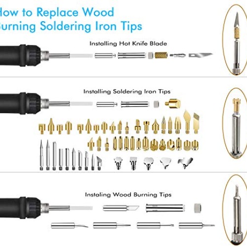 136PCS Wood Burning Kit, PETUOL Professional Soldering Iron Set wi...