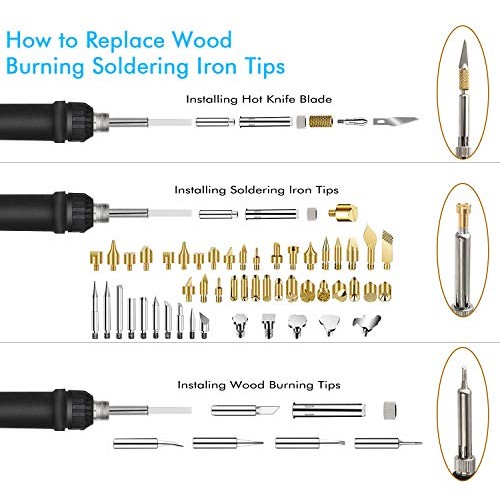 136PCS Wood Burning Kit, PETUOL Professional Soldering Iron Set wi...
