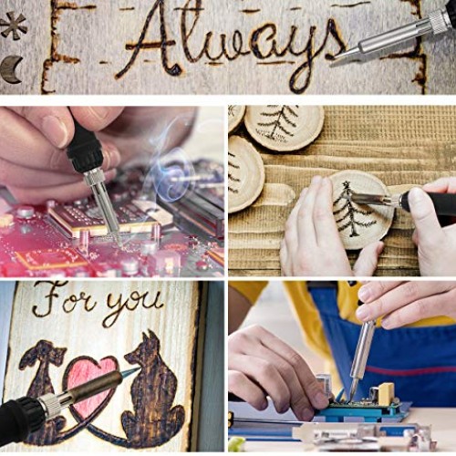 136PCS Wood Burning Kit, PETUOL Professional Soldering Iron Set wi...