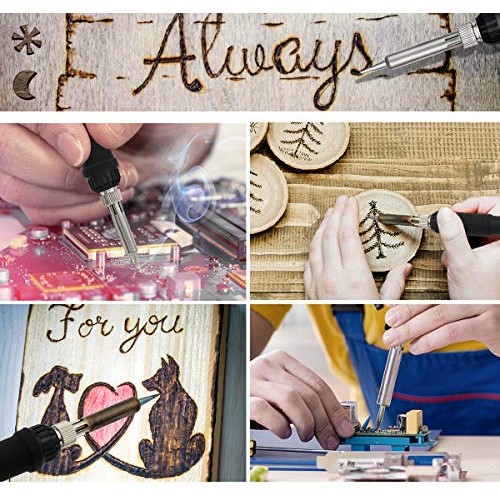 136PCS Wood Burning Kit, PETUOL Professional Soldering Iron Set wi...