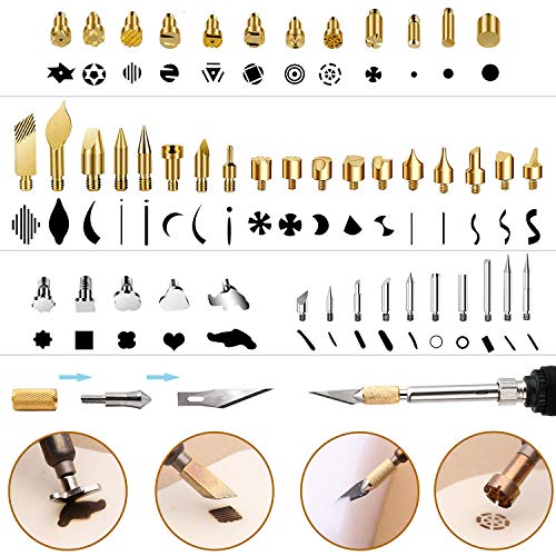 136PCS Wood Burning Kit, PETUOL Professional Soldering Iron Set wi...