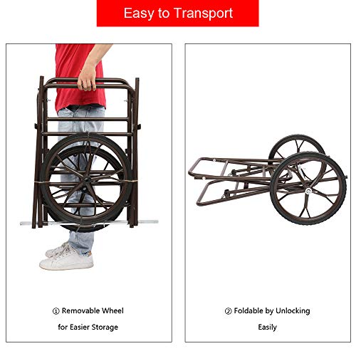 PEXMOR Folding Deer Cart, 500lbs. Capacity Game Hauler Utility, Ge...
