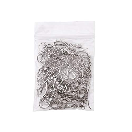 Pandahall 100pcs 304 Stainless Steel Earring Hooks 21.5x11x1mm wit...