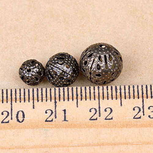 Pandahall 100pcs Mixed Style Iron Filigree Beads Round Loose Space...