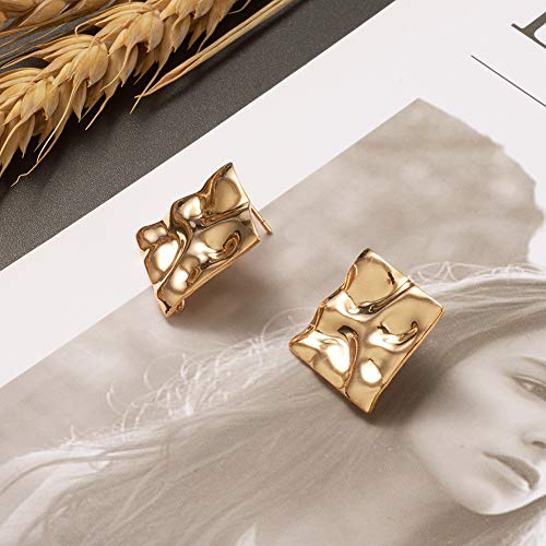 Pandahall 10pcs 25x25mm Rhombus Brass Post Stud Earrings Real Gold...