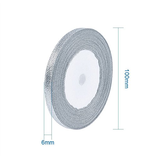 Pandahall 10Rolls/250yards/228meters 1/4 Wide Sparkle Organza Rib...