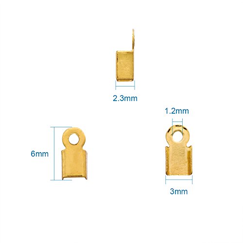 Pandahall 1380pcs/box 6 Color Iron Fold Over Crimp Cord Ends Termi...