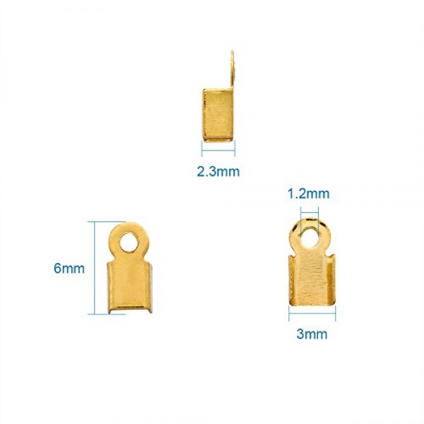 Pandahall 1380pcs/box 6 Color Iron Fold Over Crimp Cord Ends Termi...