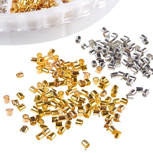 Pandahall 1Box/2340pcs 3 Colors Brass Tube Crimp Beads Tube Covers...