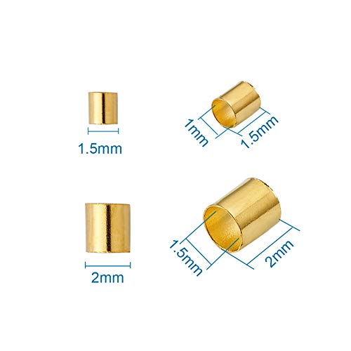 Pandahall 1Box/2340pcs 3 Colors Brass Tube Crimp Beads Tube Covers...