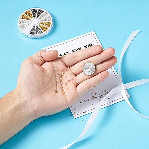 Pandahall 1Box/2340pcs 3 Colors Brass Tube Crimp Beads Tube Covers...