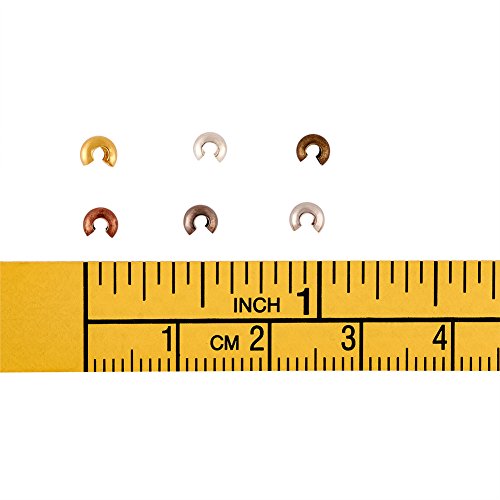Pandahall 1Box/500pcs 6 Colors 3mm Iron Half Round Open Crimp Bead...