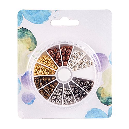 Pandahall 1Box/500pcs 6 Colors 3mm Iron Half Round Open Crimp Bead...