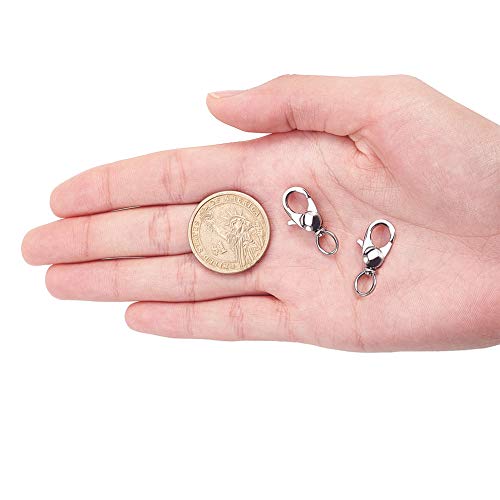 PandaHall 2 pcs 304 Stainless Steel Swivel Lobster Claw Clasps Swi...