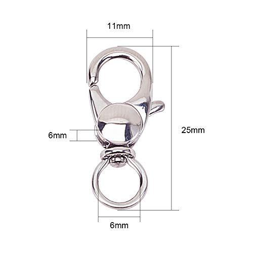 PandaHall 2 pcs 304 Stainless Steel Swivel Lobster Claw Clasps Swi...