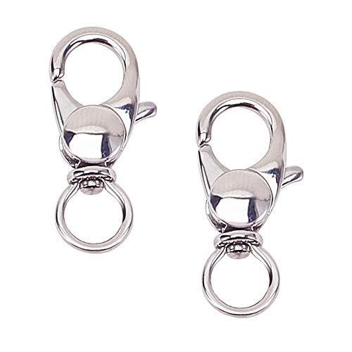PandaHall 2 pcs 304 Stainless Steel Swivel Lobster Claw Clasps Swi...