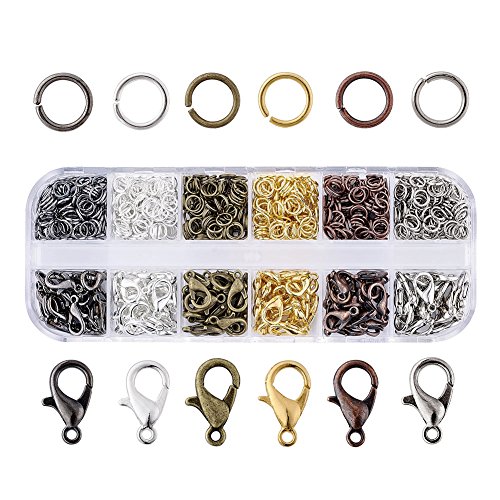 Pandahall 6 Colors Jewelry Finding Kits with 12mm Open Jump Rings ...