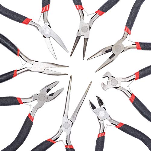 Pandahall 8-Piece Ergonomic Beading Tool Kit Jewelry Pliers Ferron...
