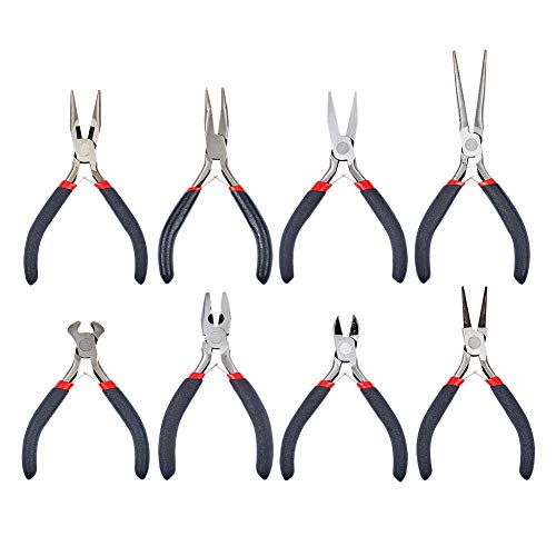 Pandahall 8-Piece Ergonomic Beading Tool Kit Jewelry Pliers Ferron...