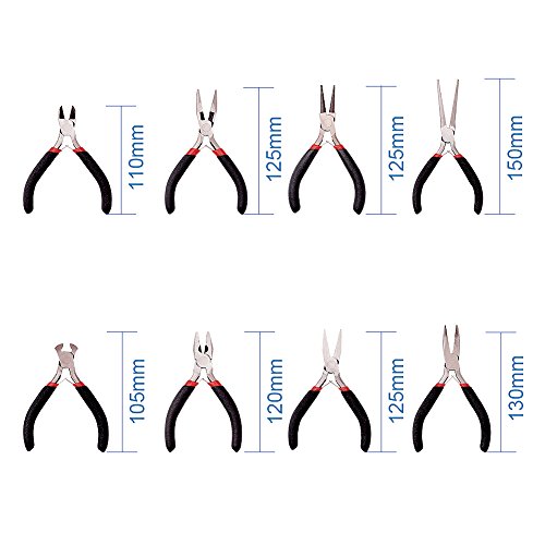 Pandahall 8-Piece Ergonomic Beading Tool Kit Jewelry Pliers Ferron...