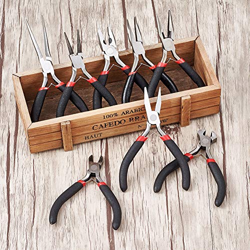 Pandahall 8-Piece Ergonomic Beading Tool Kit Jewelry Pliers Ferron...