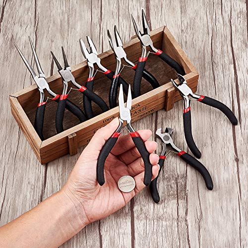 Pandahall 8-Piece Ergonomic Beading Tool Kit Jewelry Pliers Ferron...