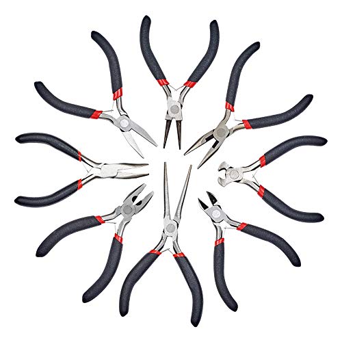 Pandahall 8-Piece Ergonomic Beading Tool Kit Jewelry Pliers Ferron...