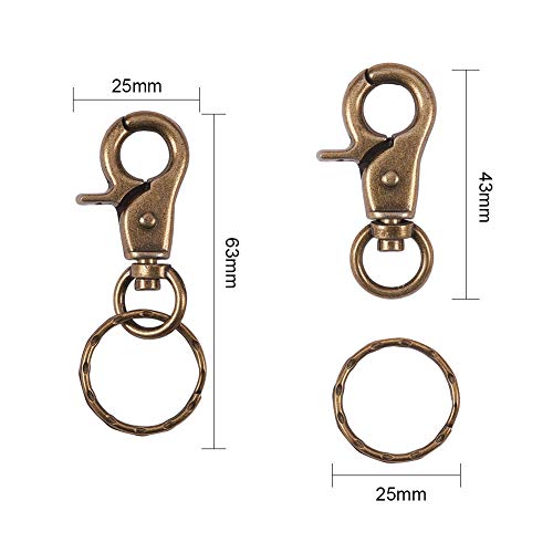 PandaHall Elite 10 Pieces Iron Lobster Claw Clasps Swivel Lanyards...