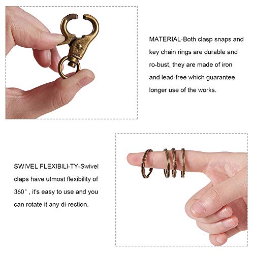 PandaHall Elite 10 Pieces Iron Lobster Claw Clasps Swivel Lanyards...
