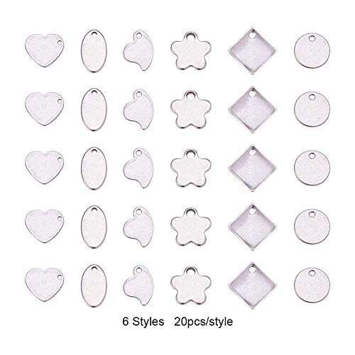 PandaHall Elite 120 Pcs 304 Stainless Steel Flat Blank Stamping Ta...