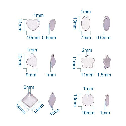 PandaHall Elite 120 Pcs 304 Stainless Steel Flat Blank Stamping Ta...
