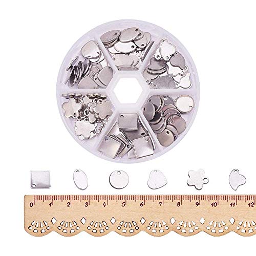 PandaHall Elite 120 Pcs 304 Stainless Steel Flat Blank Stamping Ta...