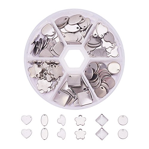 PandaHall Elite 120 Pcs 304 Stainless Steel Flat Blank Stamping Ta...